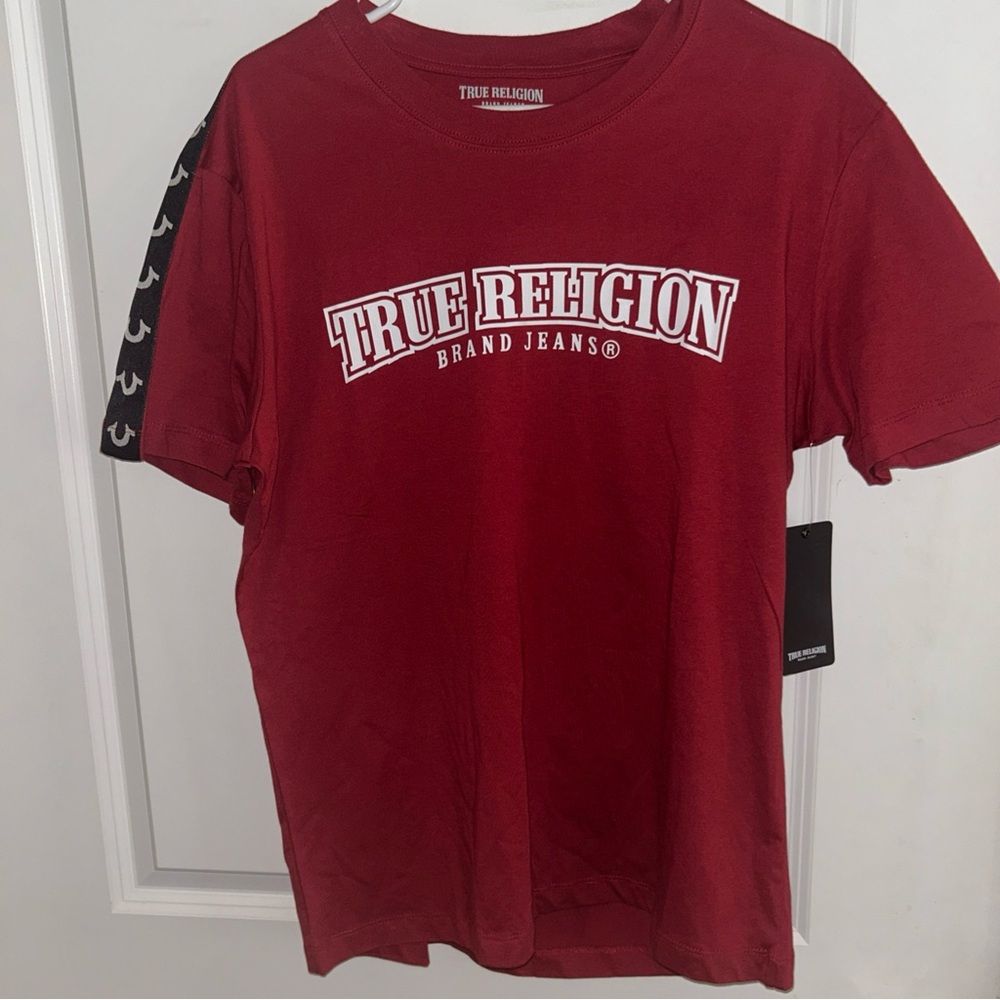 True Religion Red Short Sleeve Tee with Logo